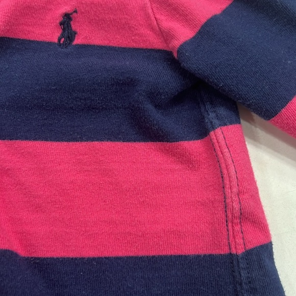 Ralph Lauren Baby Girl's Striped Dress with collar and ruffle - Blue/pink 9 M - Picture 9 of 9